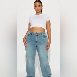 Fashion Nova Blue Straight Leg Jeans